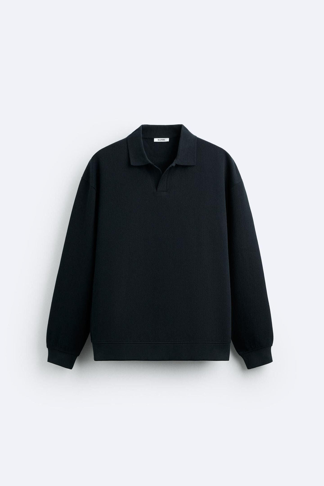 Beige Polo Collar Knit Pullover
