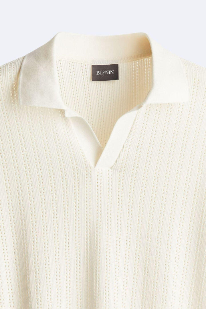 Heritage Knit Polo in Soft Ivory