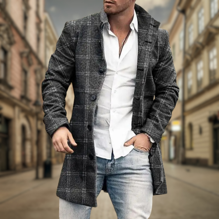 Mack Herringbone Wool Story Coat