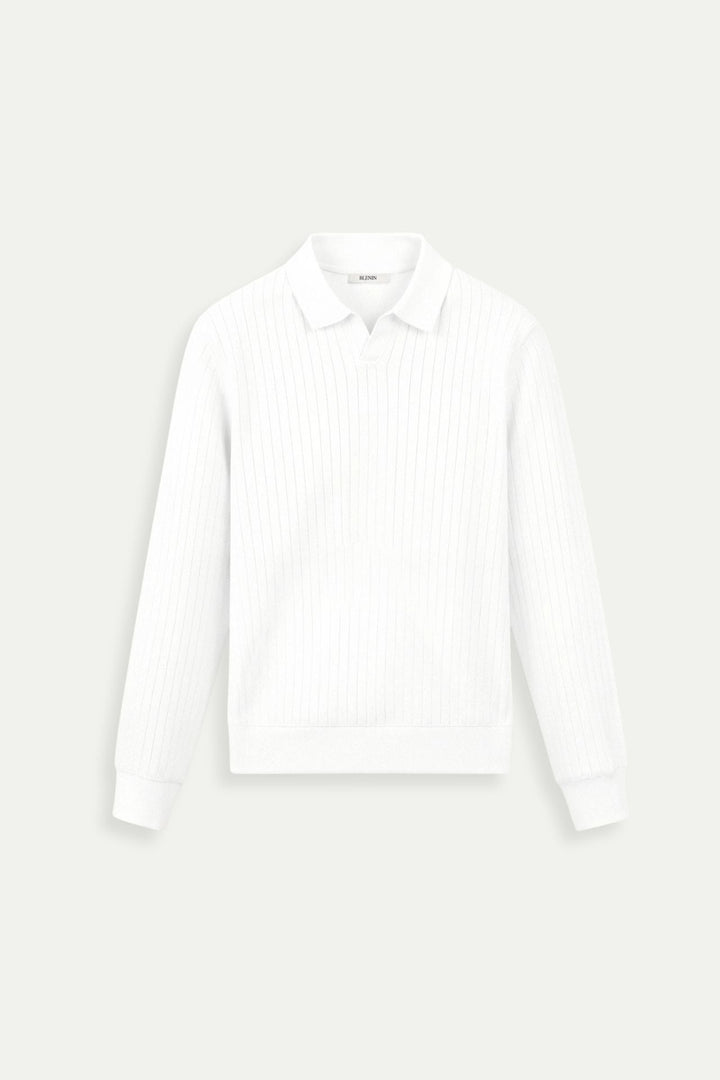 Whispered Knit Polo in Ivory