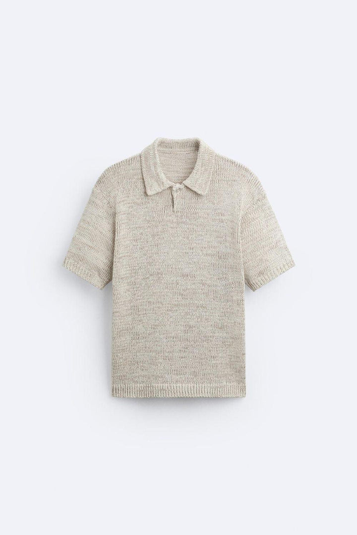 Heritage Knit Polo in Soft Ecru