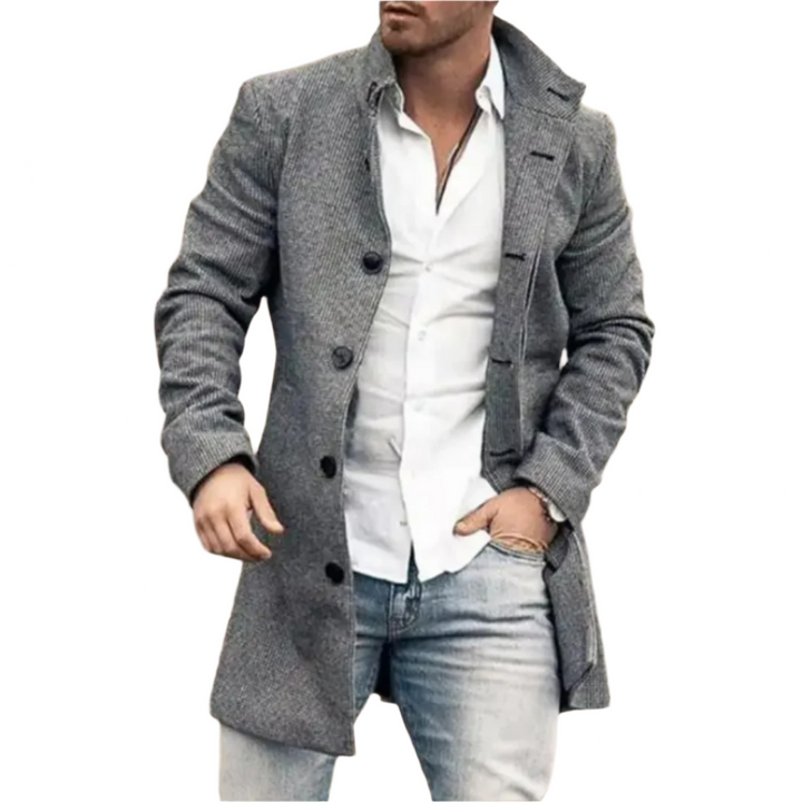 Mack Herringbone Wool Story Coat