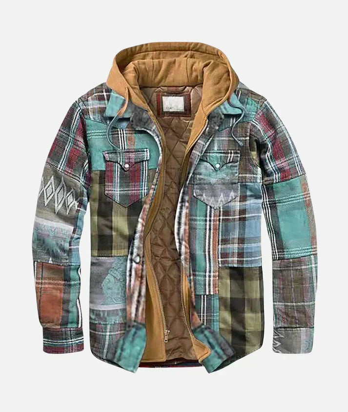Andrea Patchwork Check Wool Jacket