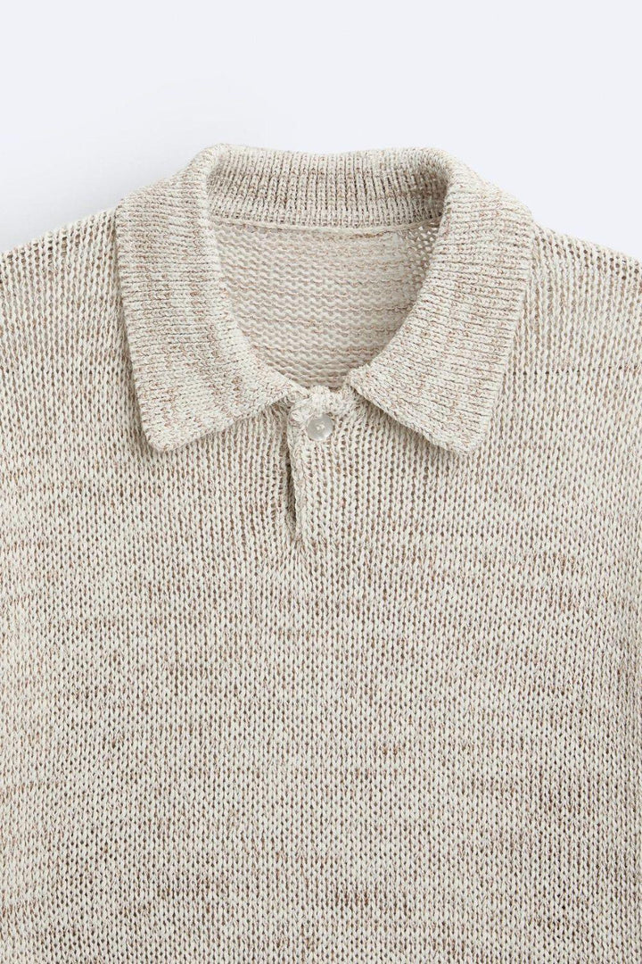 Heritage Knit Polo in Soft Ecru