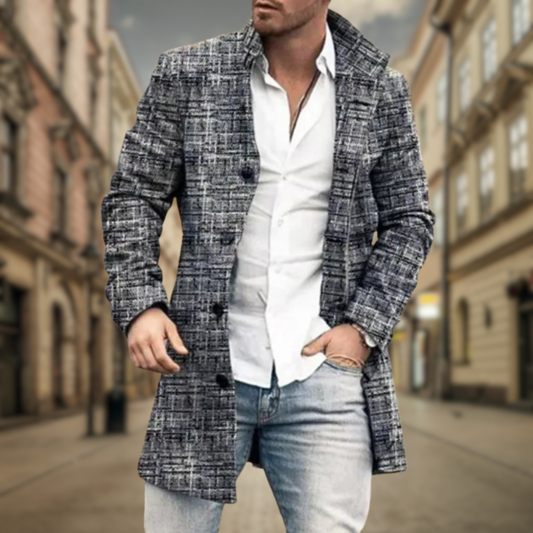 Mack Herringbone Wool Story Coat