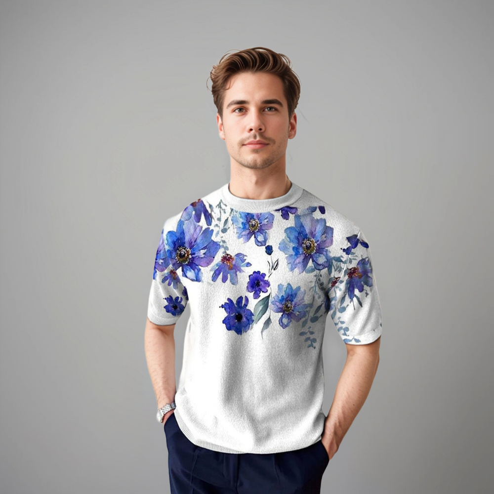 Damiano Floral Linen Shirt for Him