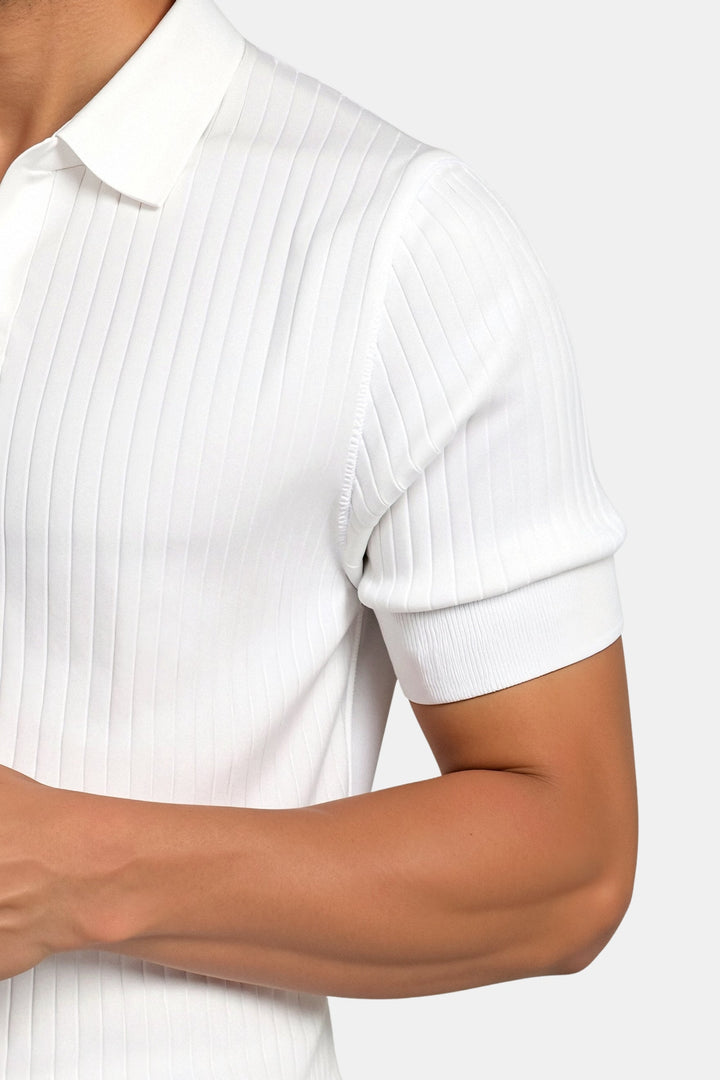 Ribbed Polo Shirt in Classic Cotton