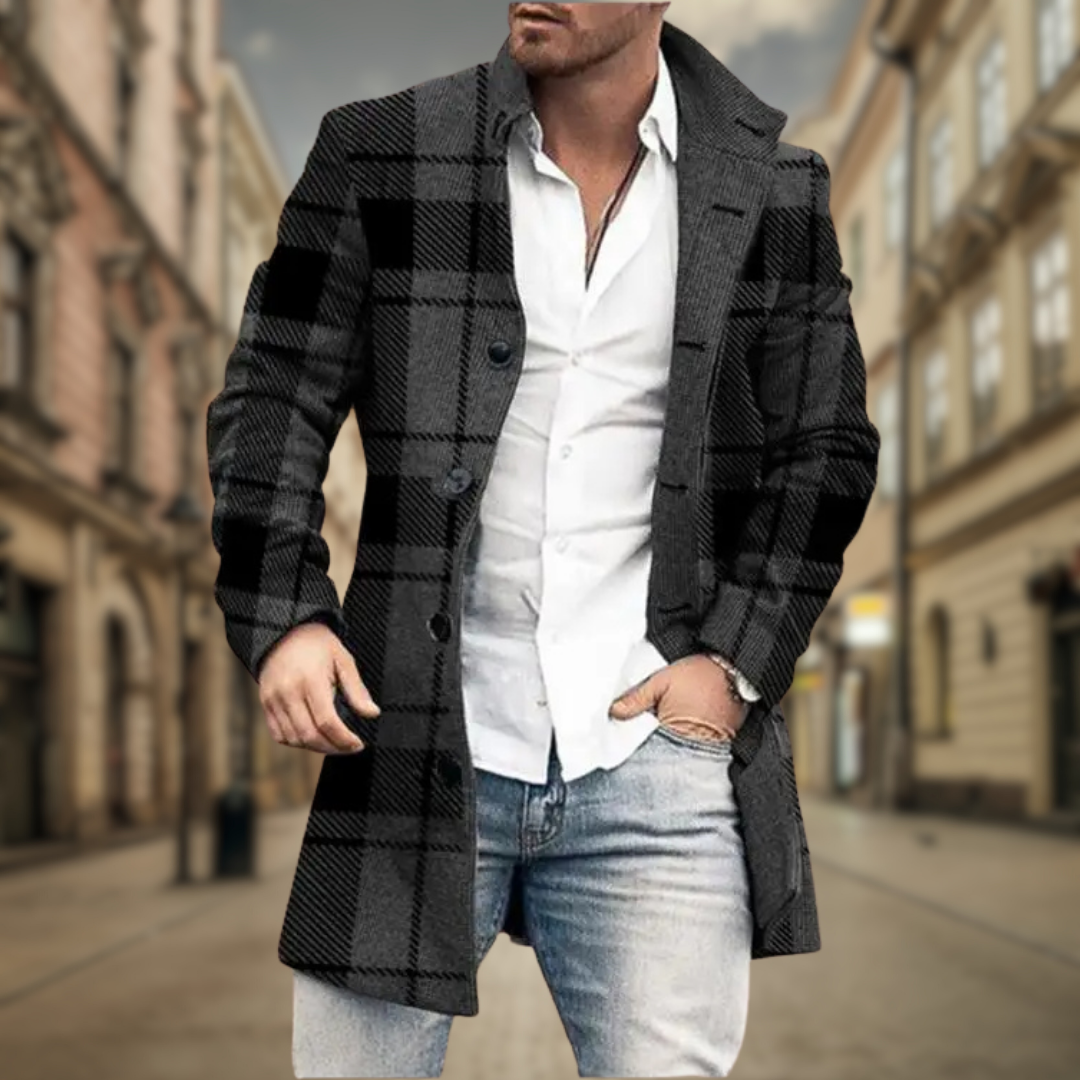 Mack Herringbone Wool Story Coat