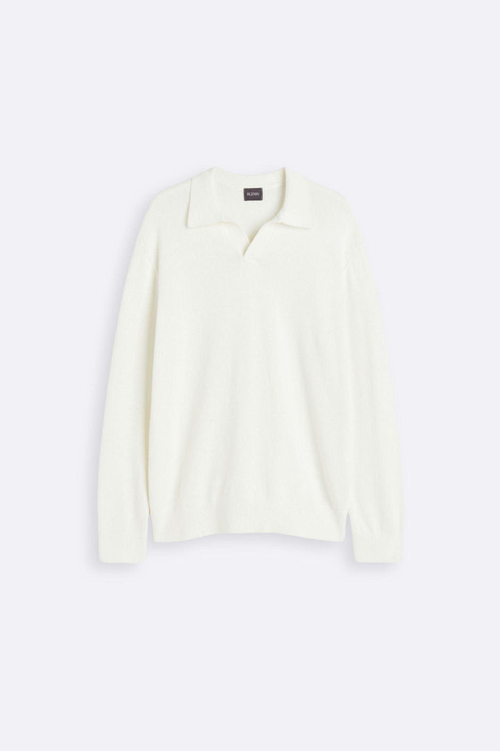 Open Collar Sweater in Soft Wool