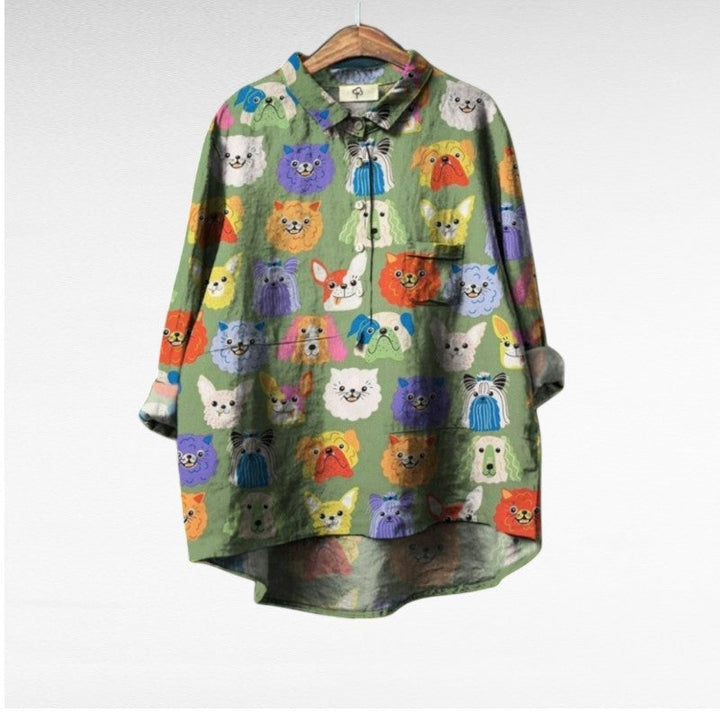 Audrey - Artistic Button-Up Shirt