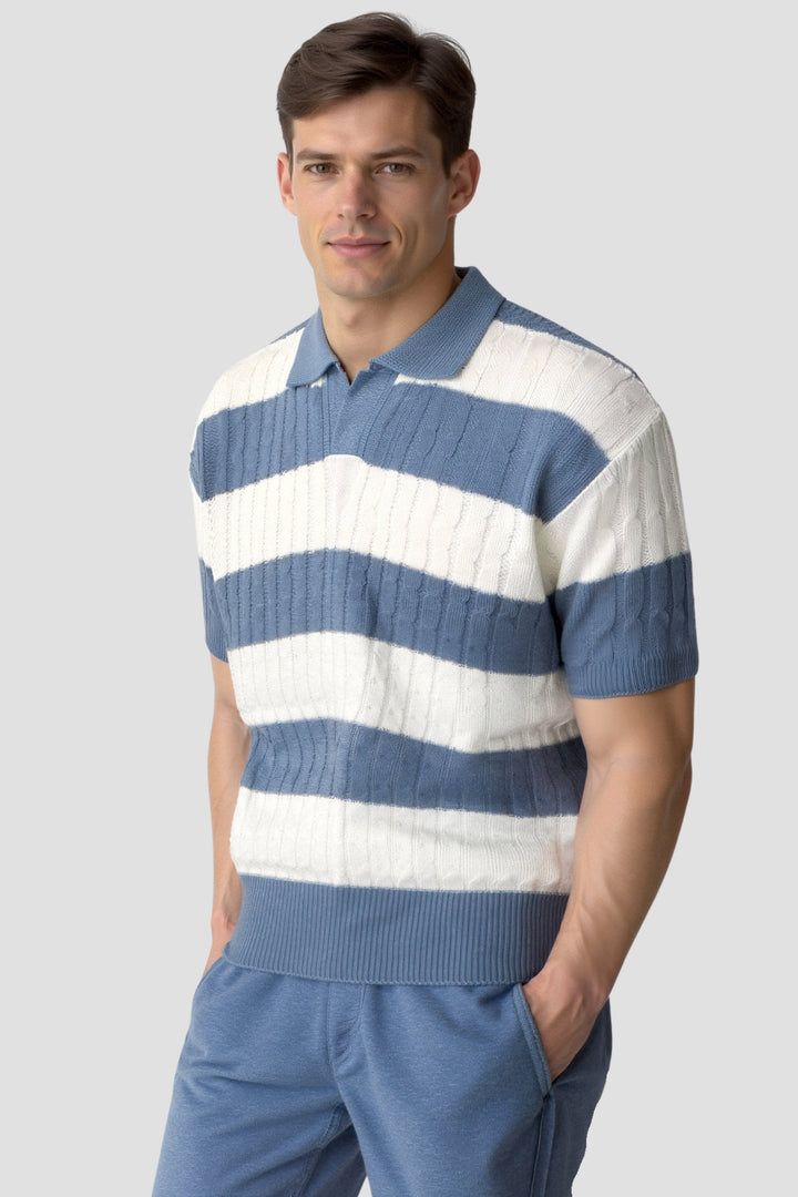 Striped Polo Shirt in Soft Cotton