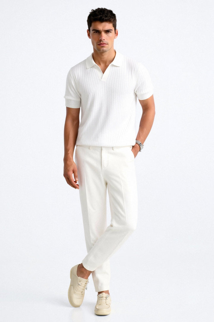 Ribbed Polo Shirt in Classic Cotton