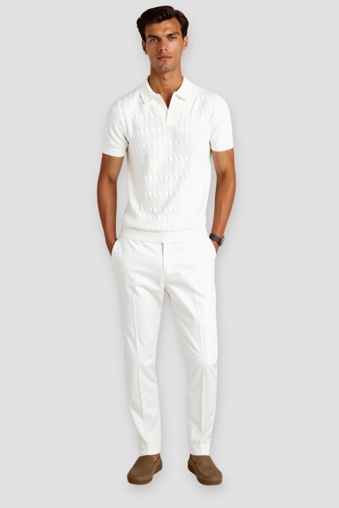 White Polo Shirt for Him
