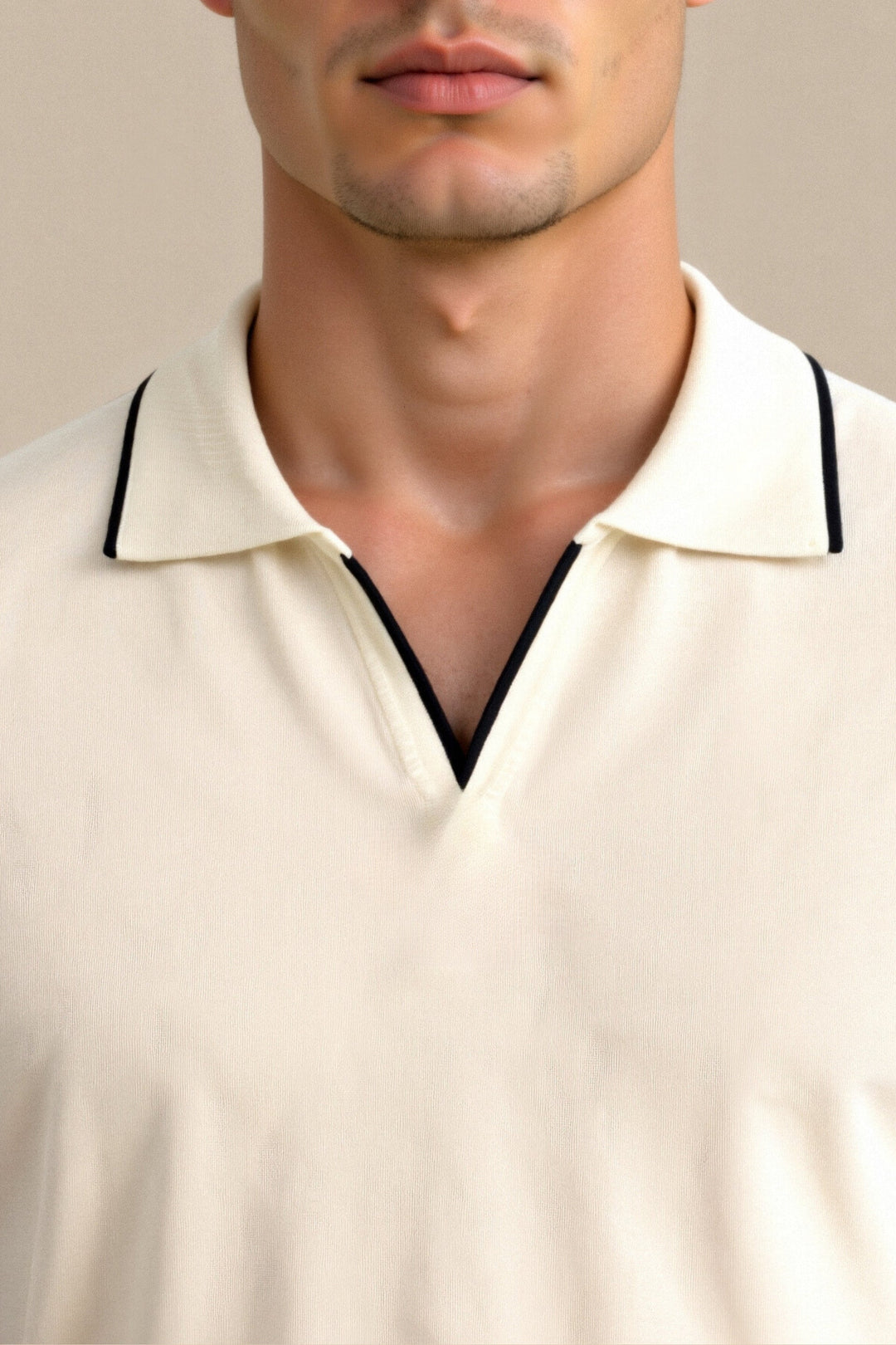 Contrast Detail Polo for Him