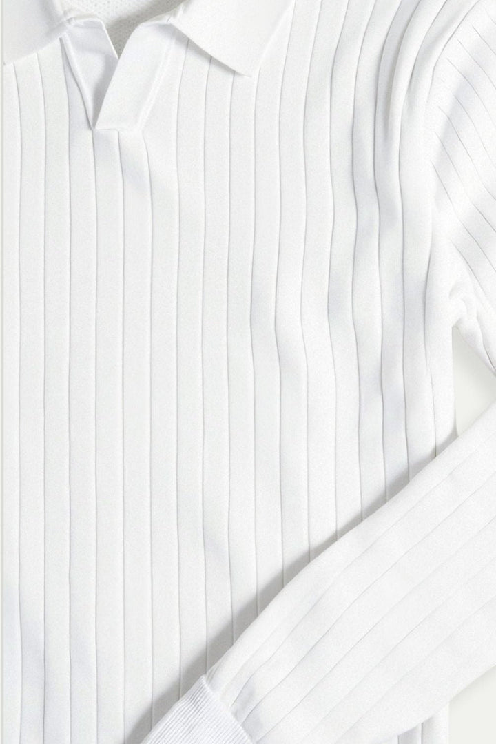 Whispered Knit Polo in Ivory