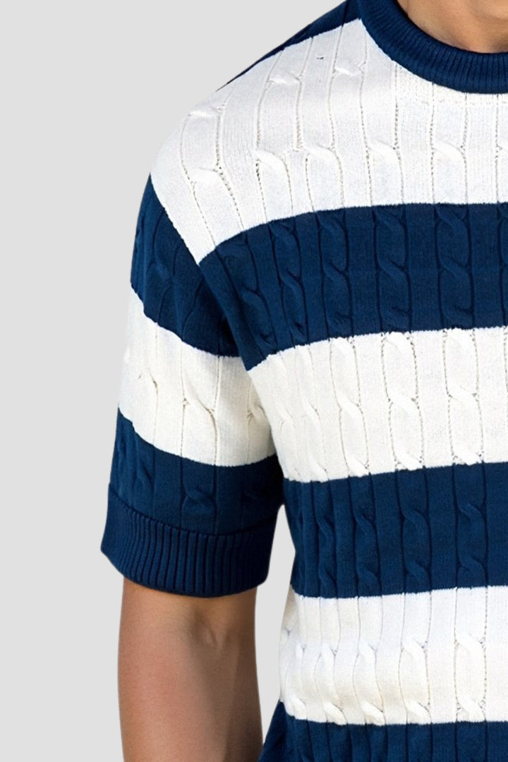Striped Heritage Short Sleeve Sweater
