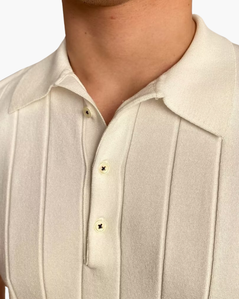Ian Ribbed Knit Polo Shirt