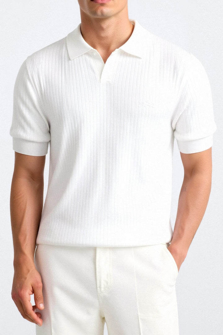 Ribbed Polo Shirt in Classic Cotton