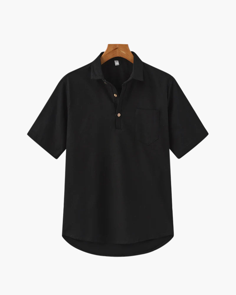 Thiago Linen Polo with Pocket