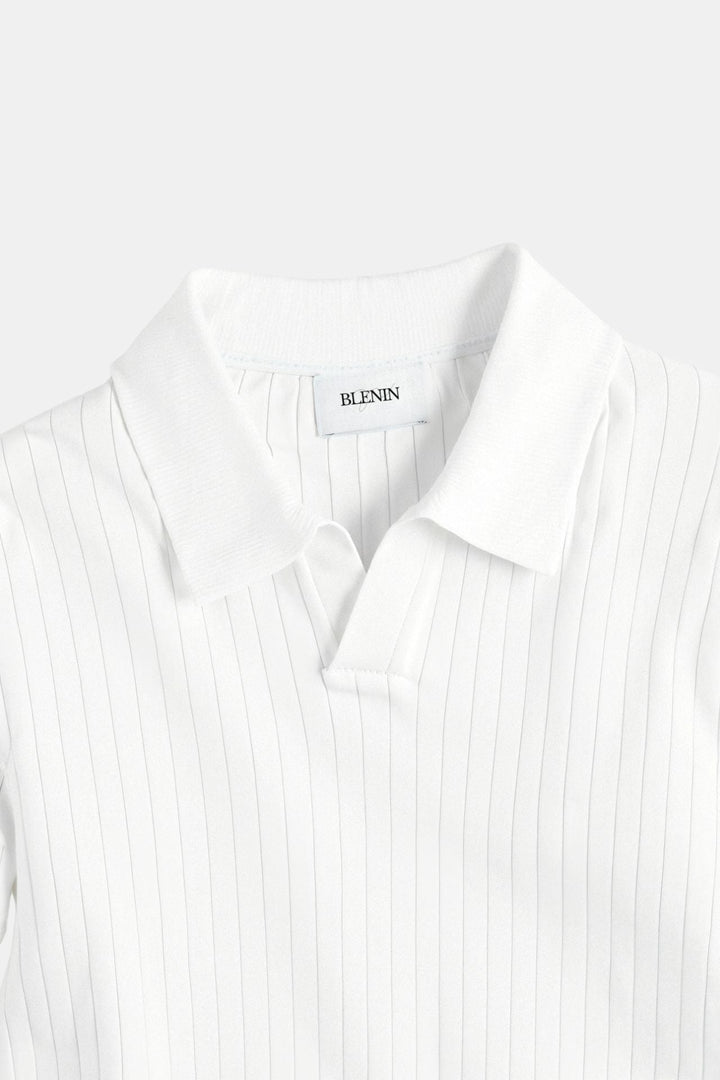 Whispered Knit Polo in Ivory