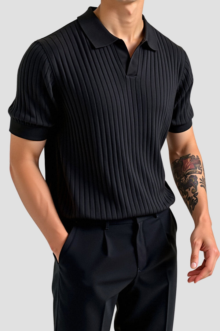 Ribbed Polo Shirt in Classic Cotton
