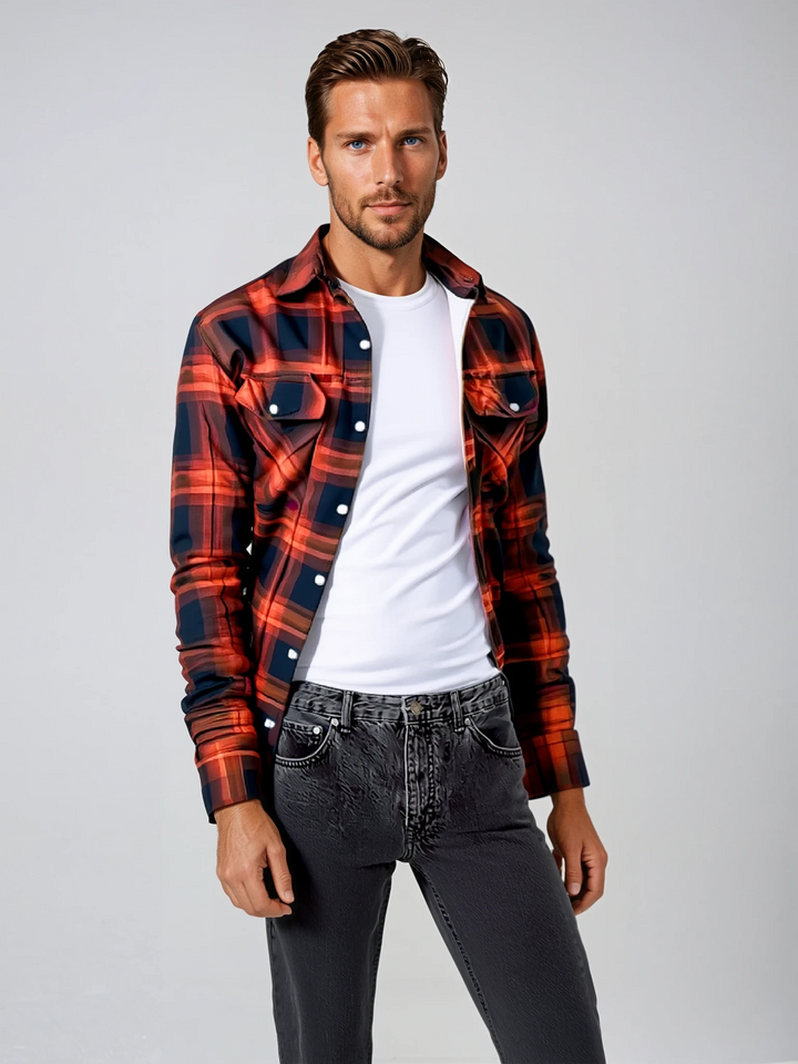 Nate Checked Sherpa Jacket for Men