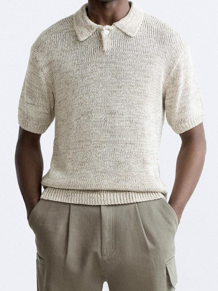 Heritage Knit Polo in Soft Ecru
