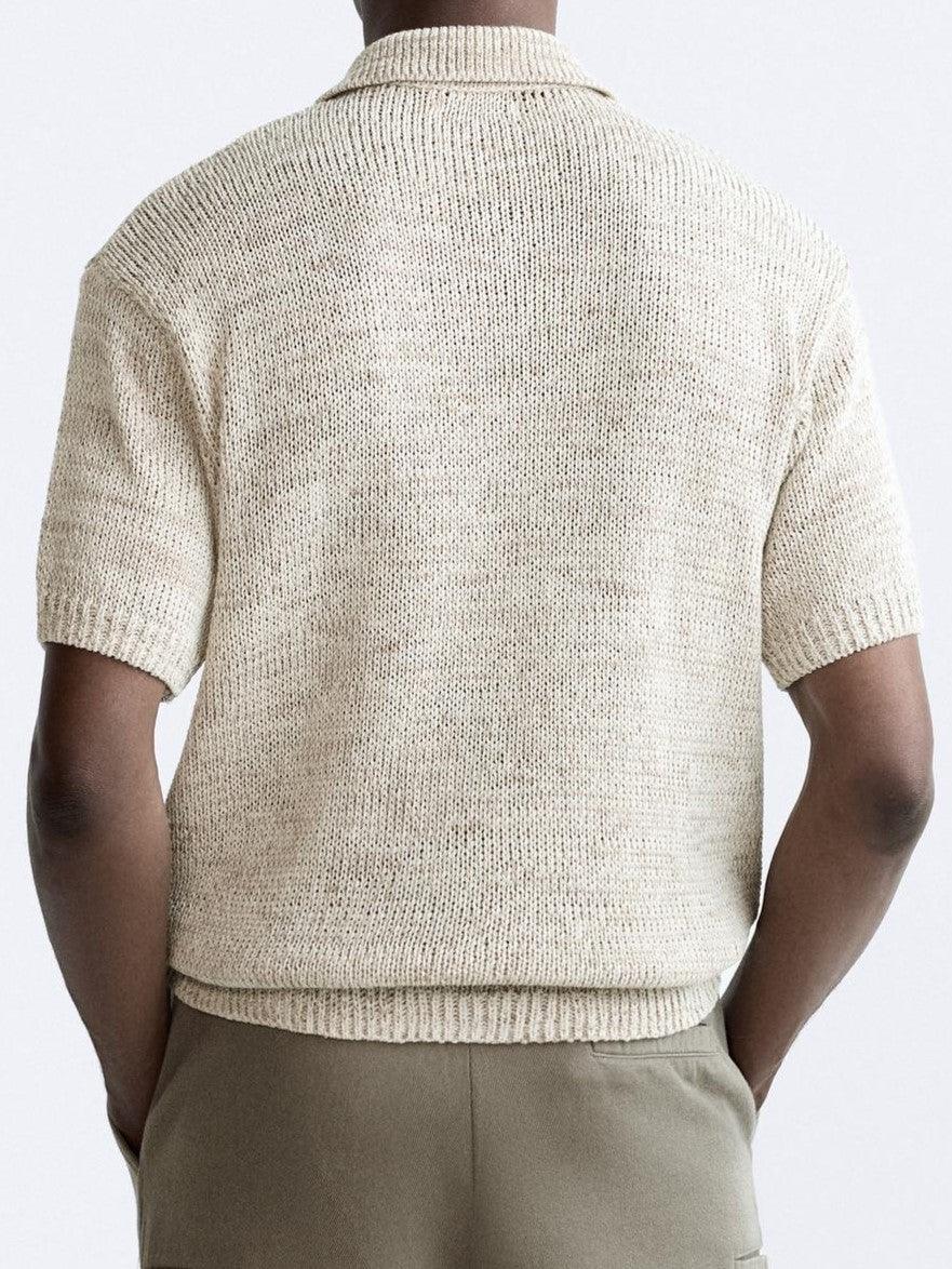 Heritage Knit Polo in Soft Ecru