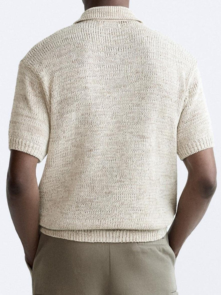Heritage Knit Polo in Soft Ecru