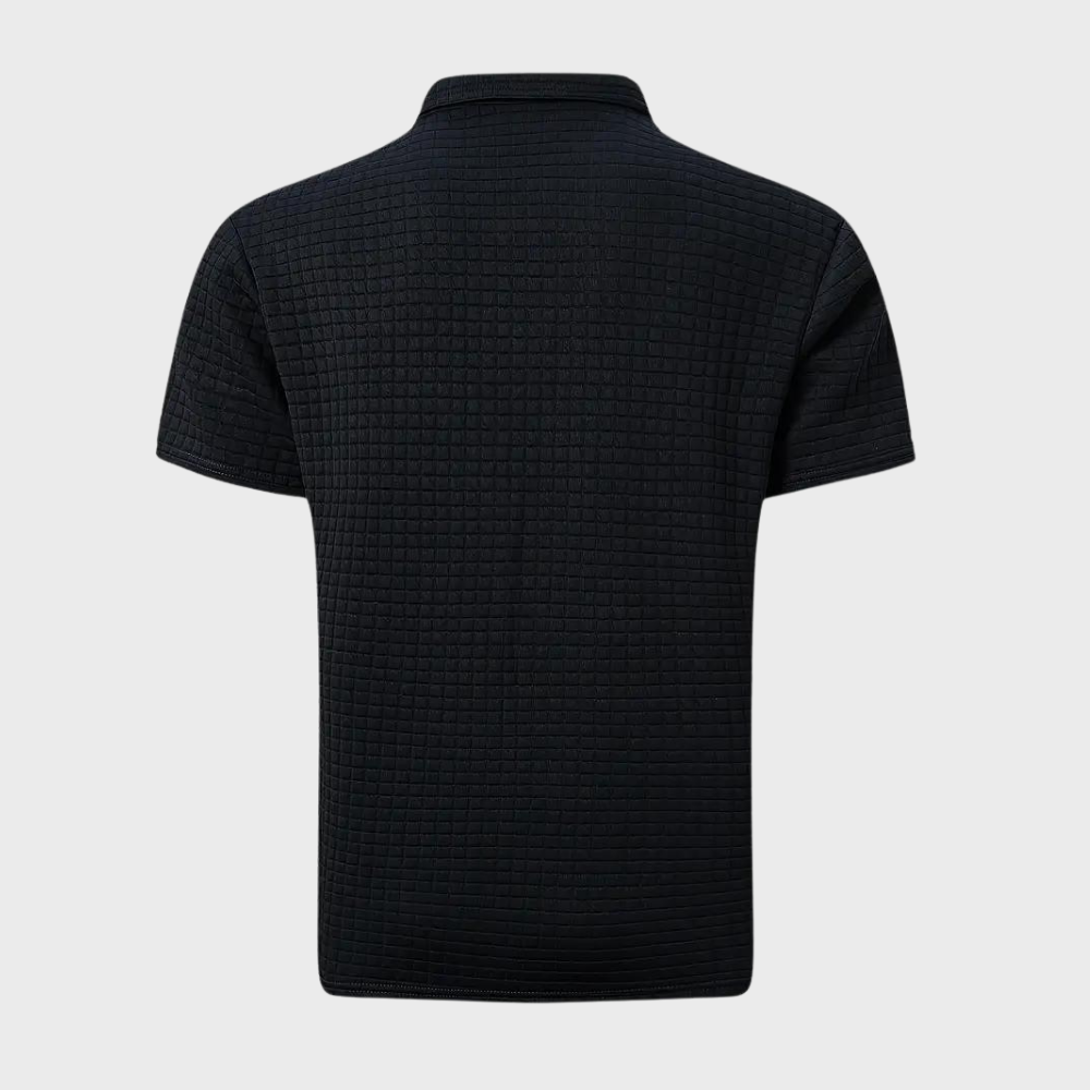 Liam Waffle Polo in Contrast