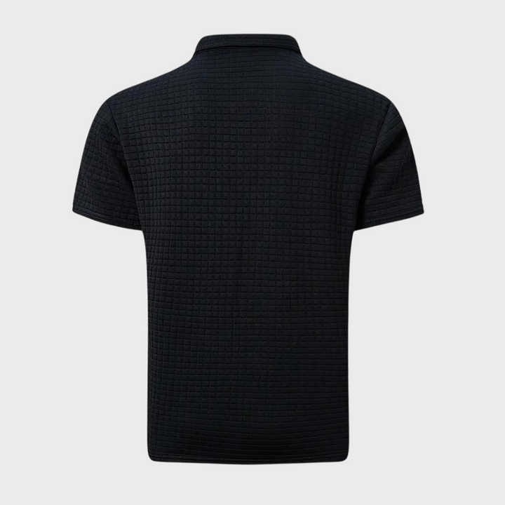 Liam Waffle Polo in Contrast