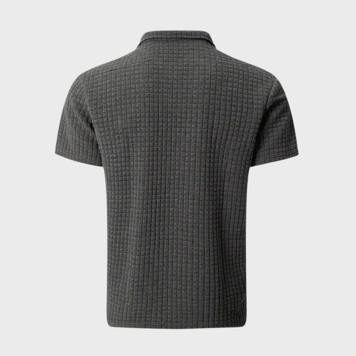 Liam Waffle Polo in Contrast