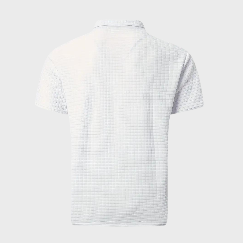 Liam Waffle Polo in Contrast