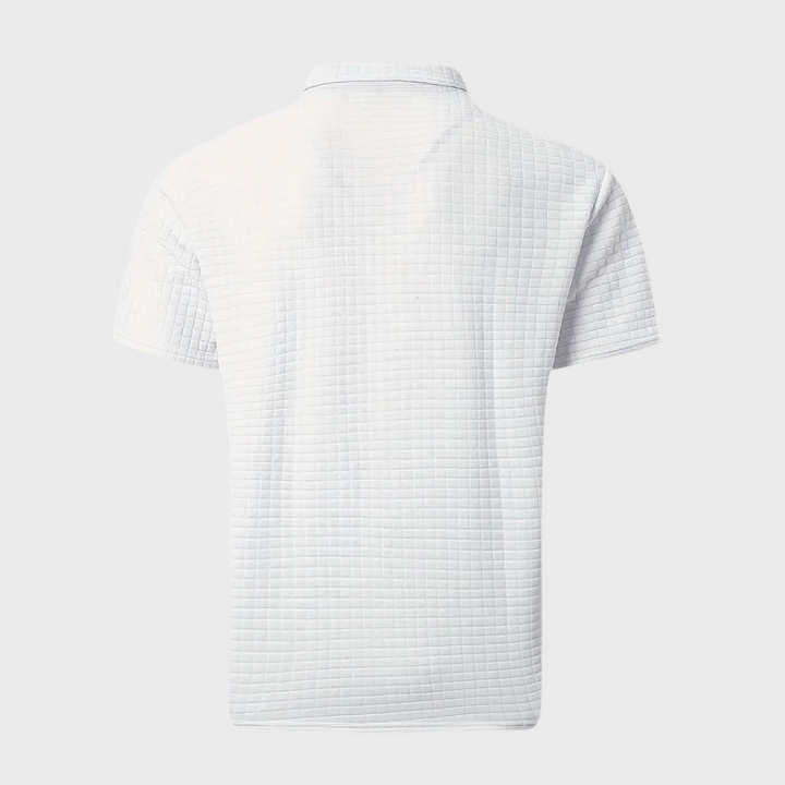 Liam Waffle Polo in Contrast