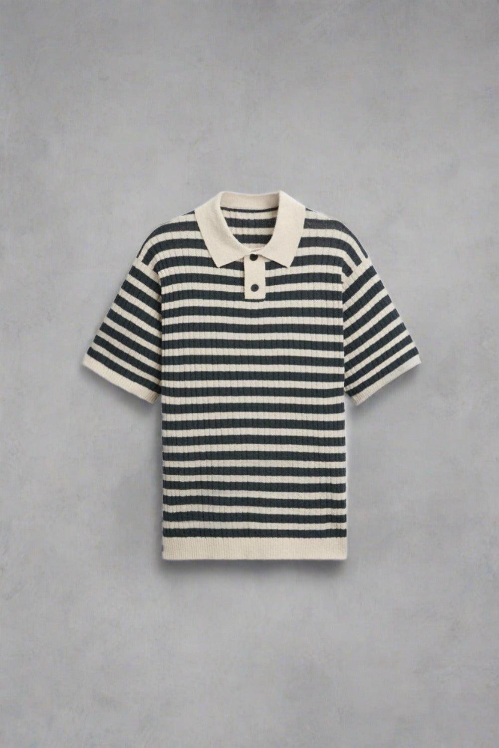 Heritage Stripe Knit Polo Shirt