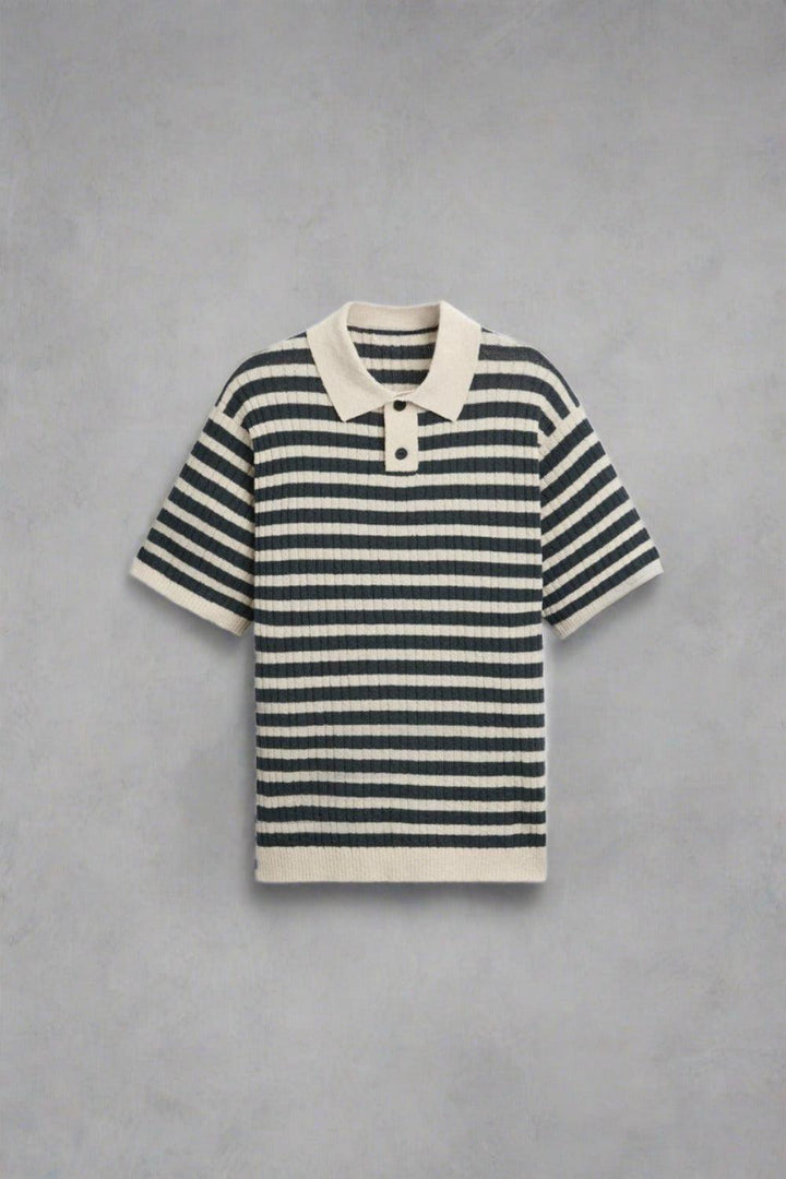 Heritage Stripe Knit Polo Shirt