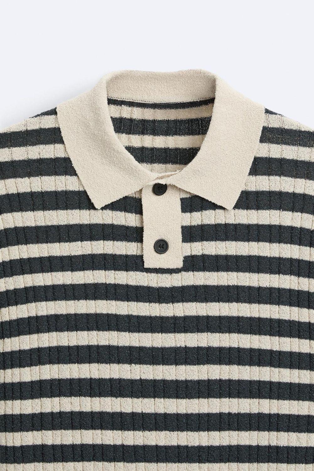 Heritage Stripe Knit Polo Shirt