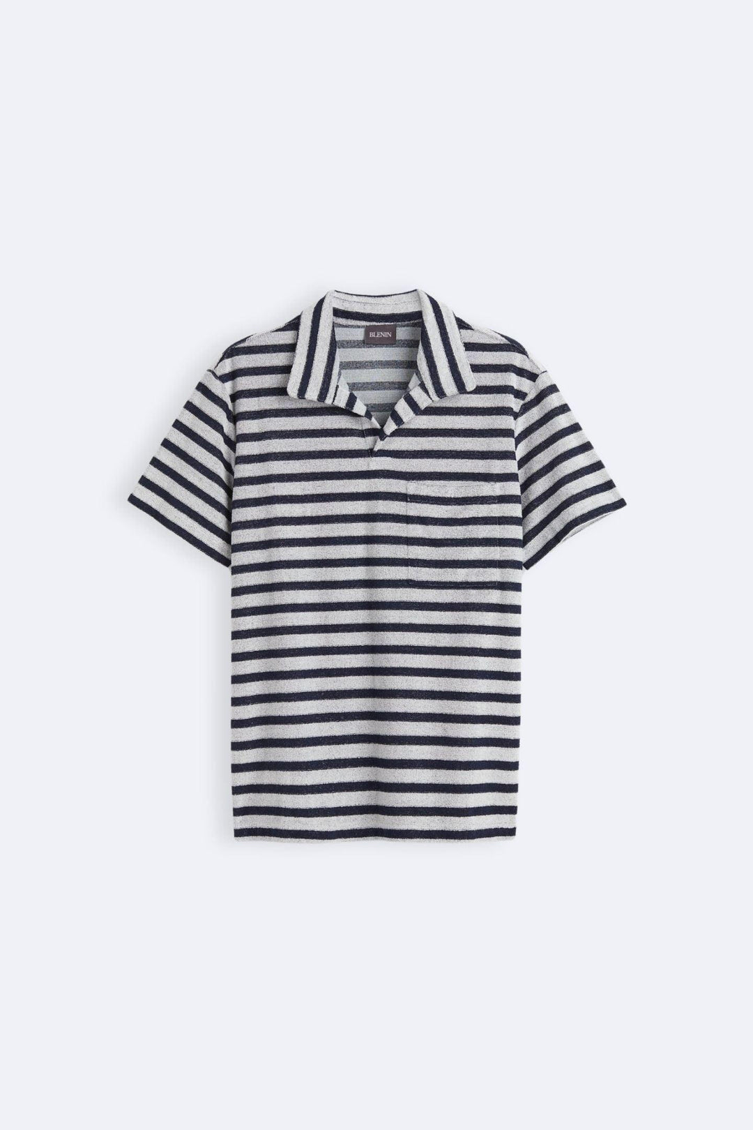 Maritime Striped Knit Polo Shirt