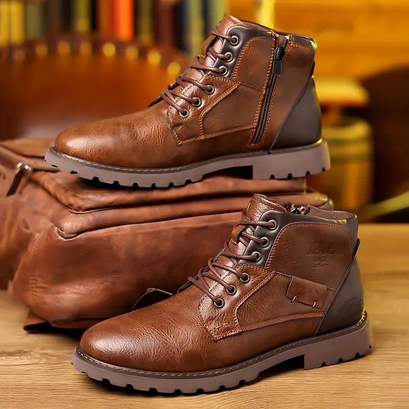 Ava Leather Side-Zip Boots