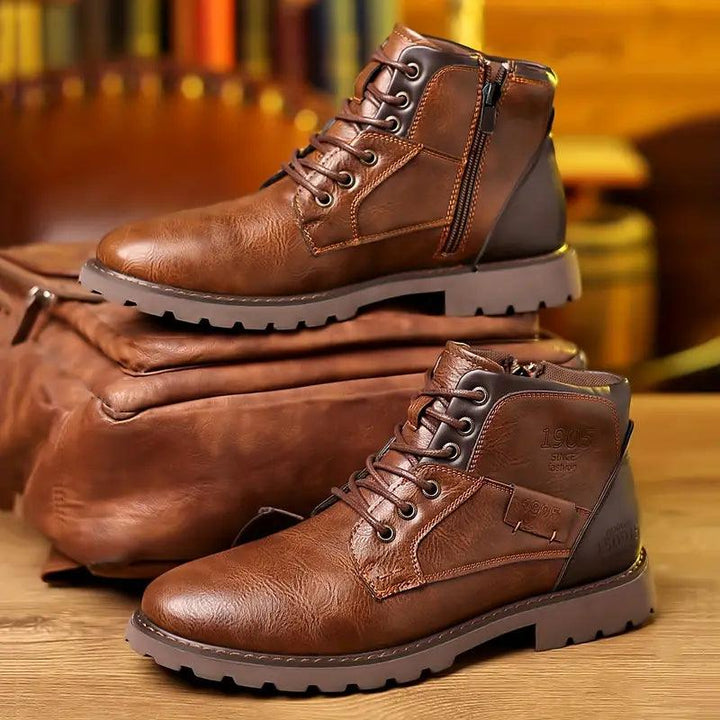 Ava Leather Side-Zip Boots