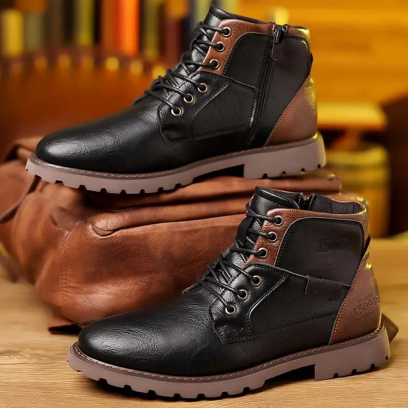 Ava Leather Side-Zip Boots