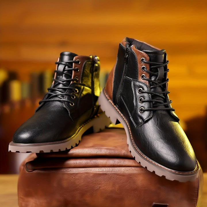 Ava Leather Side-Zip Boots