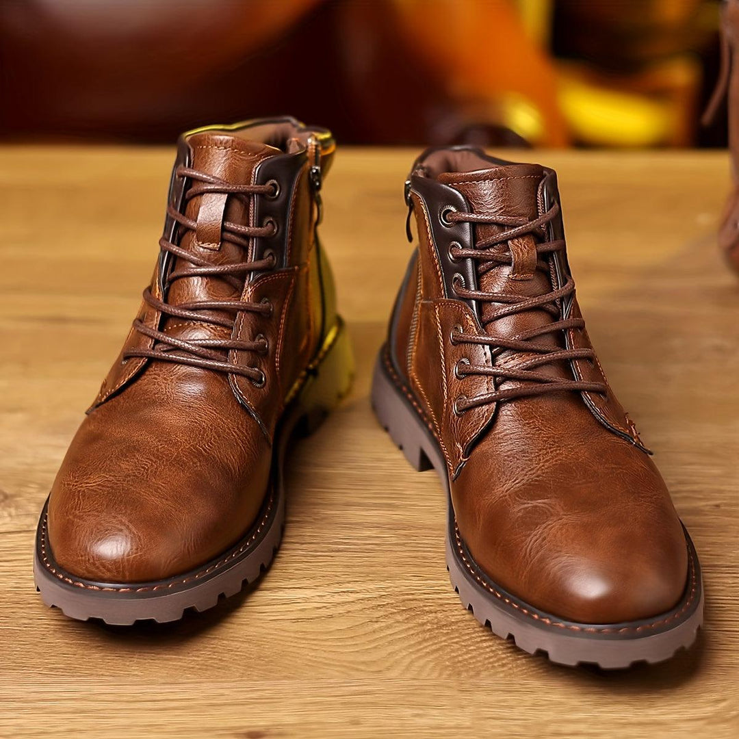 Ava Leather Side-Zip Boots
