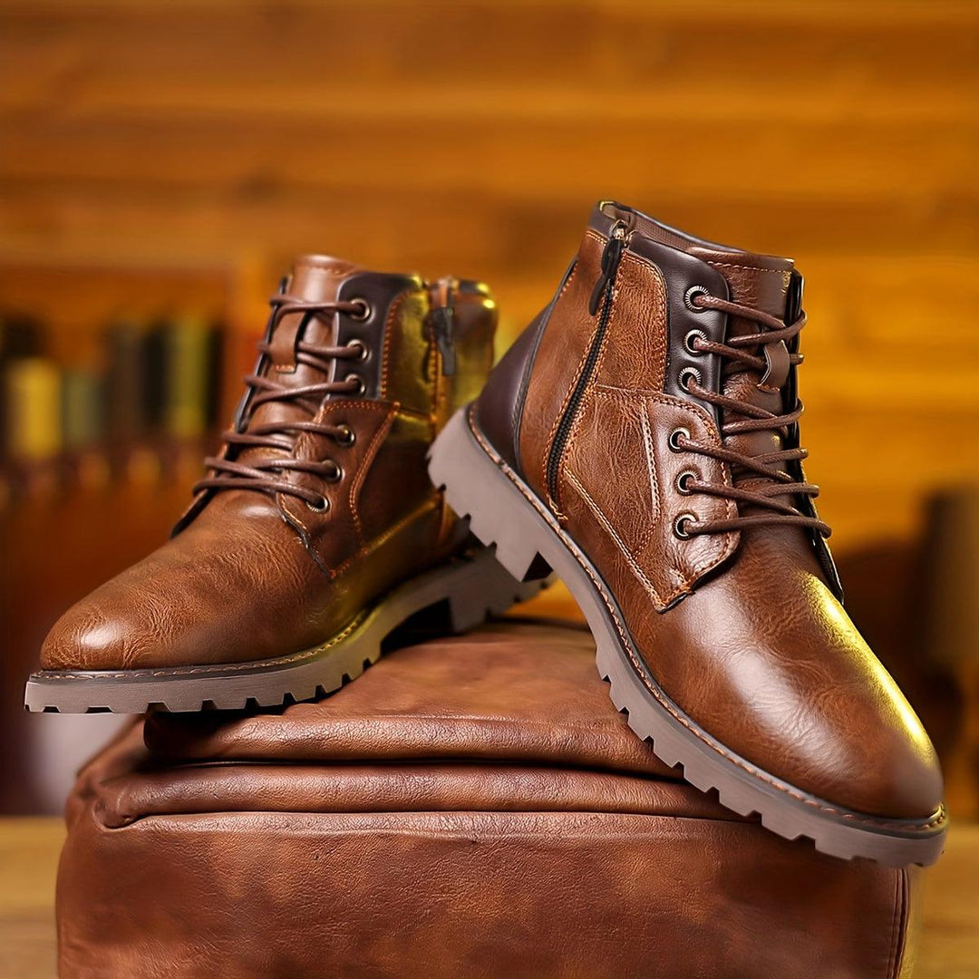 Ava Leather Side-Zip Boots