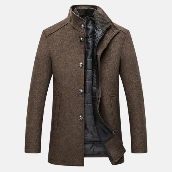 Heritage Wool Coat with Stand Collar