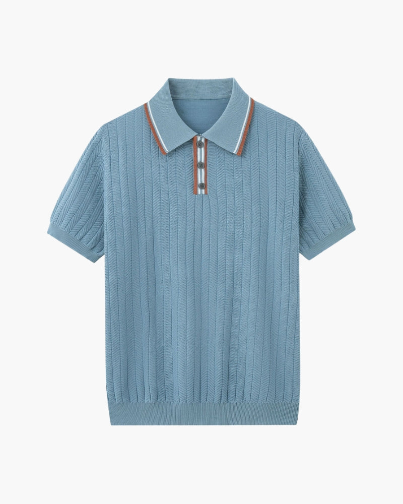 Theo Summer Knit Contrast Polo
