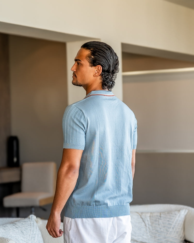 Theo Summer Knit Contrast Polo