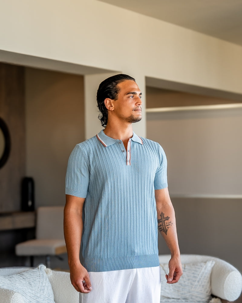 Theo Summer Knit Contrast Polo