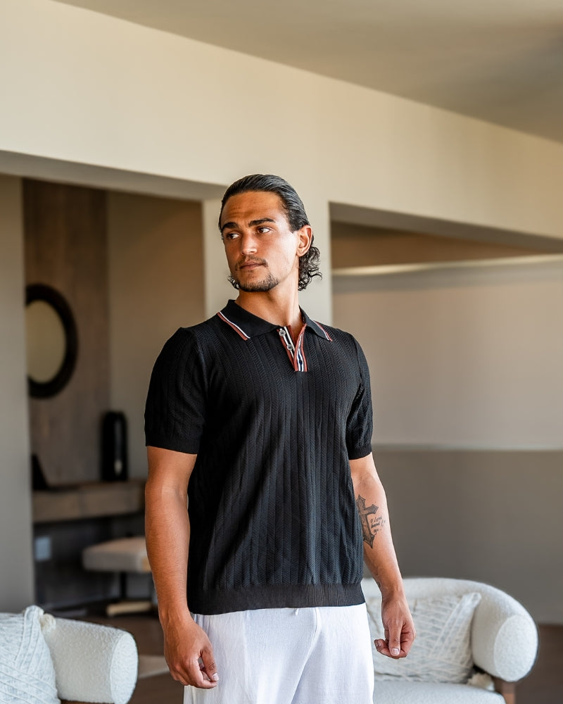 Theo Summer Knit Contrast Polo