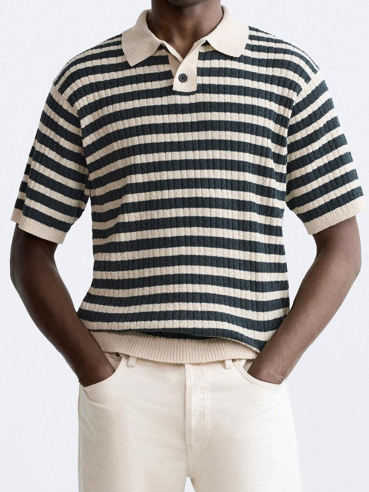 Heritage Stripe Knit Polo Shirt